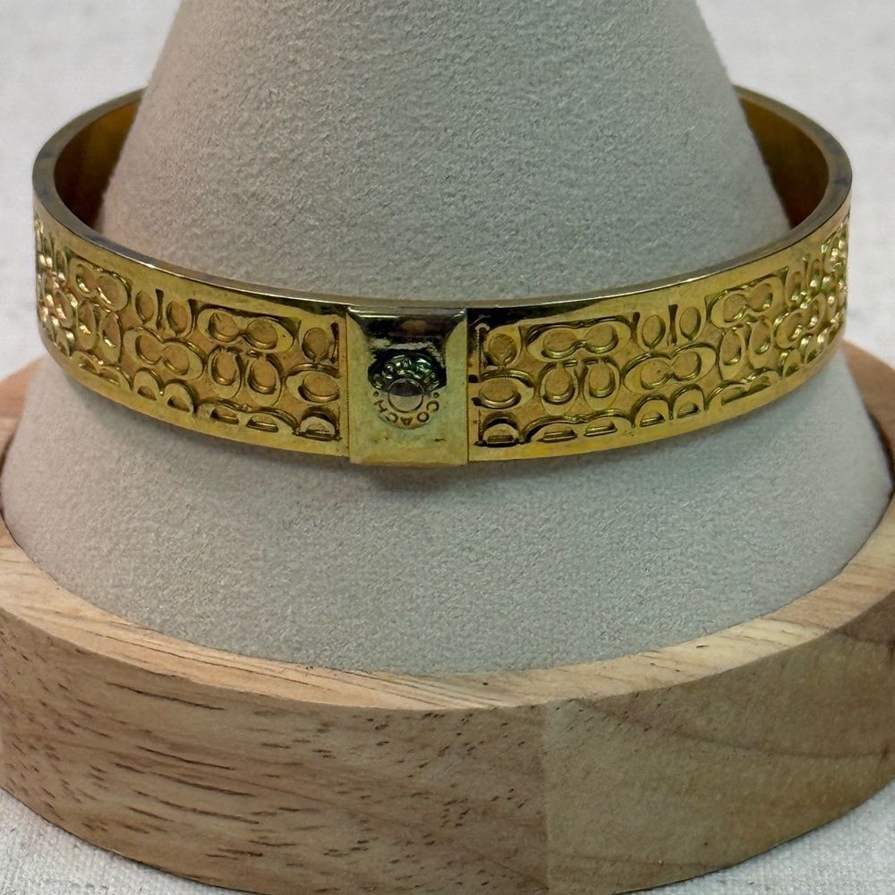Coach Gold All Over Logo Bangle Bracelet